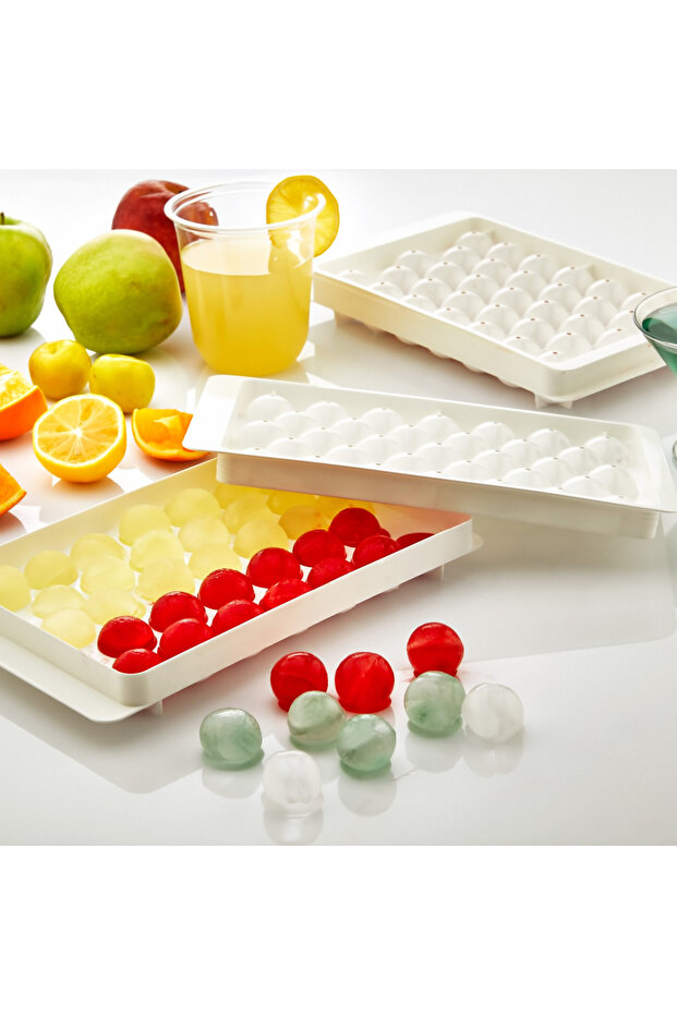 Plastlife Globe Ice Mold with Lid 33 Chamber Round Ice Mold Cocktail Presentation Ice Mold Kp-155