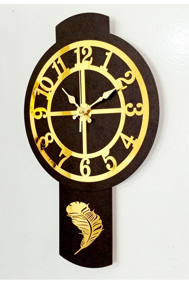 Modern Duvar Saati 3 lü Set Gold Siyah - 2