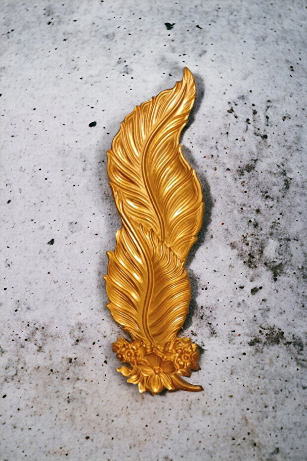 Tüy Aplik Güllü Yaprak Aplik Gold 85cm Tüy Aplik - 3