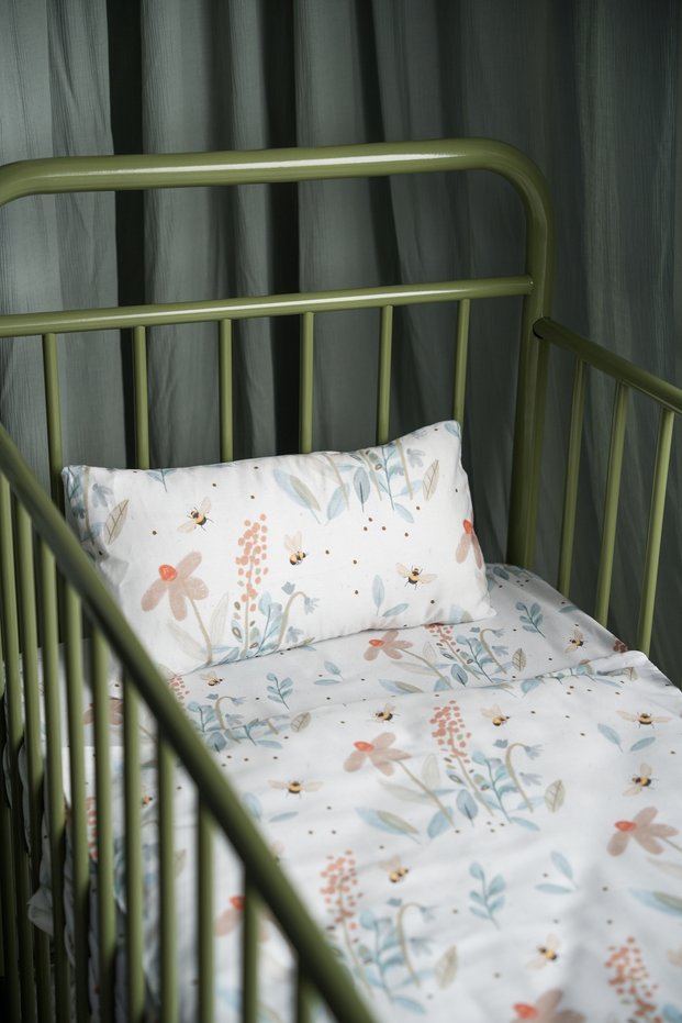 Daisy Garden Cotton Satin Baby, Park Bed Duvet Cover Set (60X100CM)-Daisy Garden