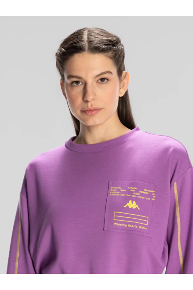 Authentic Kage Sweatshirt Kadın Mor Regular Fit Sweatshirt - 1