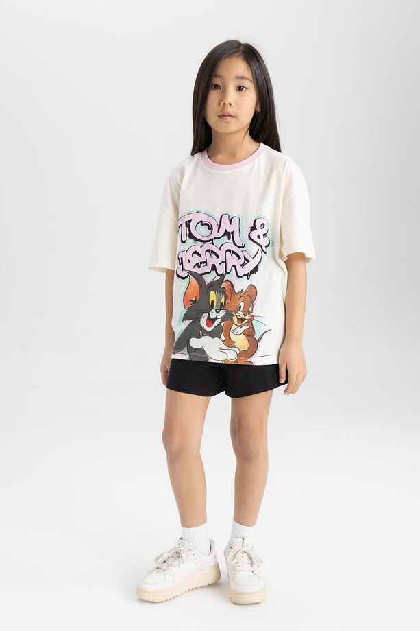 Kız Çocuk Tom & Jerry Pijama Takımı Kısa Kollu Üst Şort C2958a824sm - 2