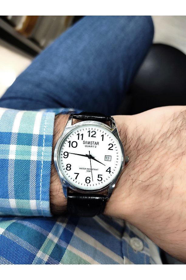 Takvimli unisex retro model kol saati - 1