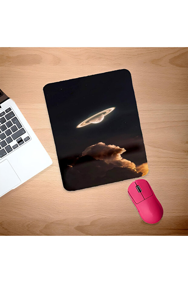 Saturn Pattern Wrist Support Mouse Pad - 1