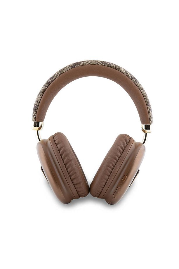 Lisanslı Kulak Üstü Bluetooth Kulaklık Guess PU 4G Desenli Üçgen Logolu V5.3 Kahverengi - 3