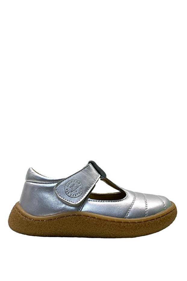 512 Orthopedic 100% Genuine Leather Ultra Soft Girl's Silver Ballerinas