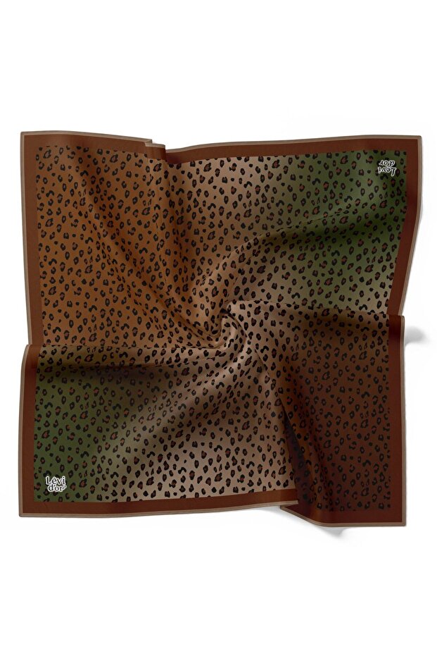 Soft Pamuklu Leopar Desen Eşarp - 1