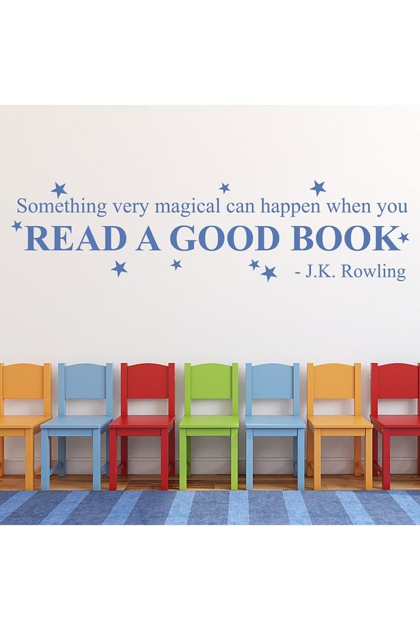 Iyi Bir Kitap Okuyun İngilizce Sınıfı Jk Rowling Yazılı Dekoratif Duvar Sticker Çıkartma Mutfak Ofis - 1