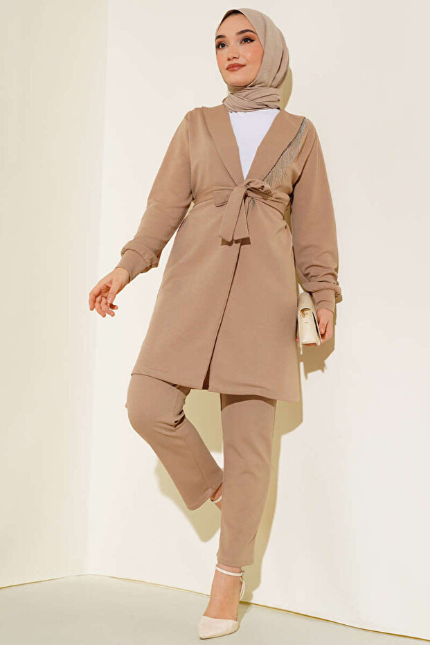 Women's Chain Detail Jacket Double Set