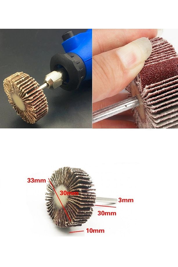 Flap Disk Taşlama Parlatma mini disk seti matkap gravür için Alüminyum Oksit 5 adet mini Zımpara - 3