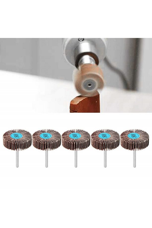 Flap Disk Taşlama Parlatma mini disk seti matkap gravür için Alüminyum Oksit 5 adet mini Zımpara - 2