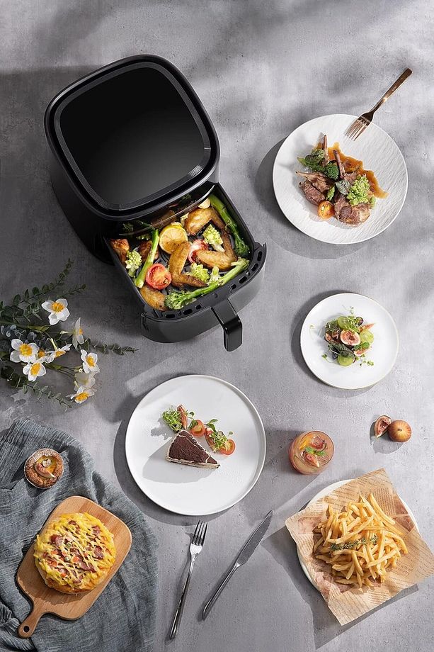 6Lt Hacim Çift katmanlı yapışmaz kaplama Akıllı kontrol paneli AirFryer & Fritöz Lambader Hediye - 2