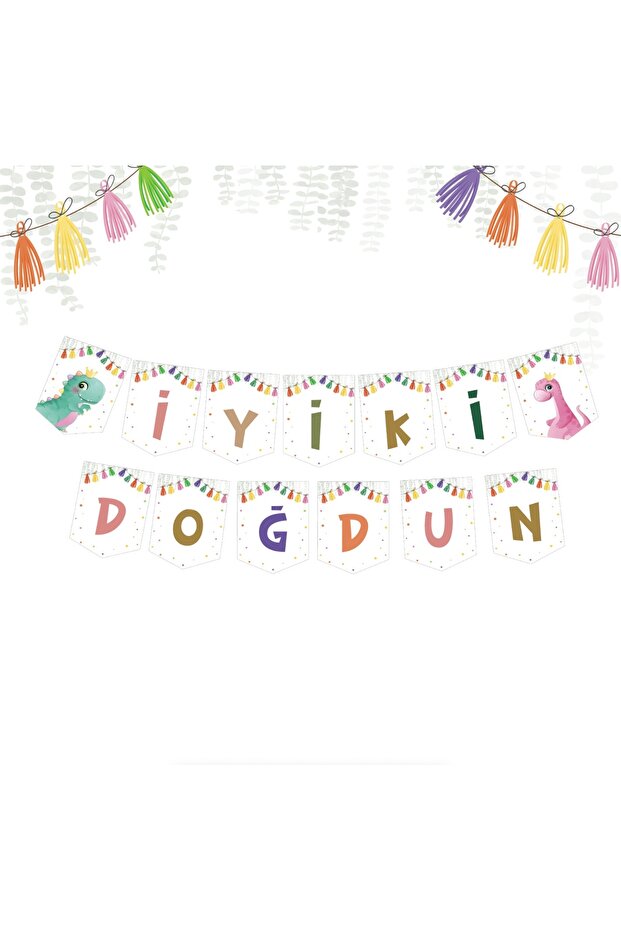 Cardboard Lettering Themed Happy Birthday Baby Dinosaur