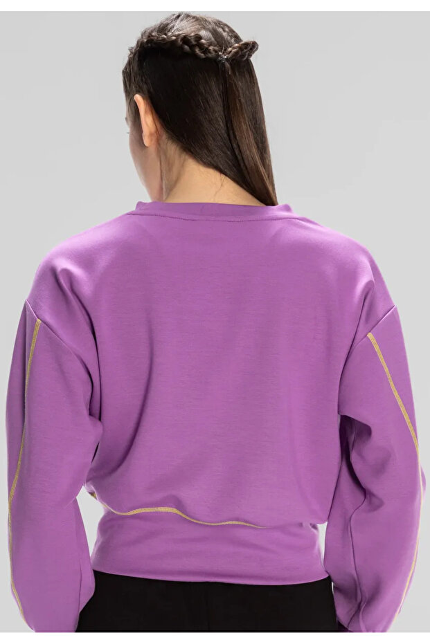Authentic Kage Sweatshirt Kadın Mor Regular Fit Sweatshirt - 2