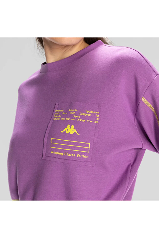 Authentic Kage Sweatshirt Kadın Mor Regular Fit Sweatshirt - 3