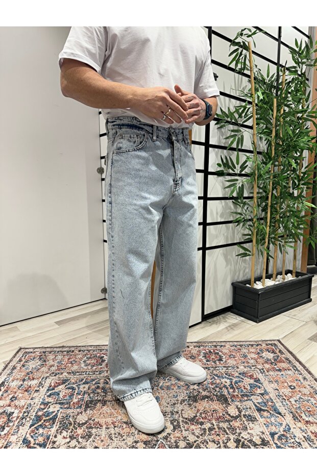 أولد سكوول فضفاض جان أزرق فاتح - KP349 - 1