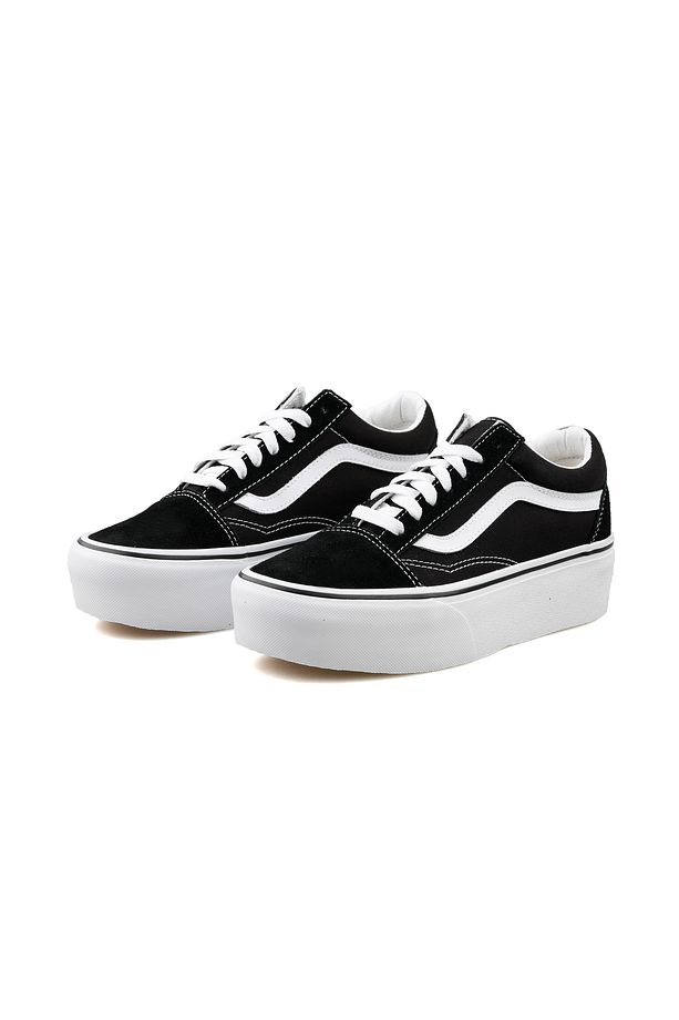 Ua Old Skool Stackform Kadın Yüksek Topuk Günlük Ayakkabı Sneaker Siyah - 4
