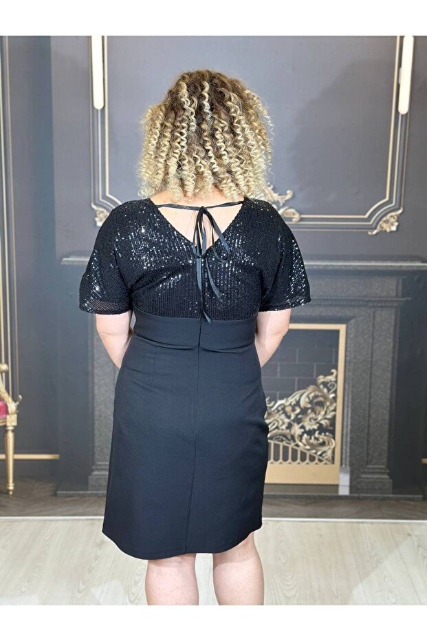 elbise abiye midi boy pullu - 4