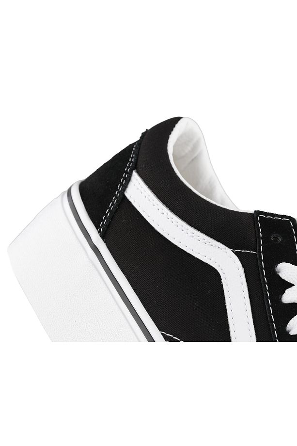 Ua Old Skool Stackform Kadın Yüksek Topuk Günlük Ayakkabı Sneaker Siyah - 8