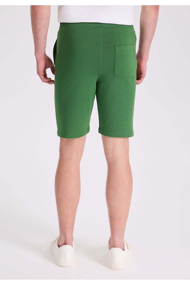 Yeşil Pamuklu Regular Fit Erkek Şort CORE - 4