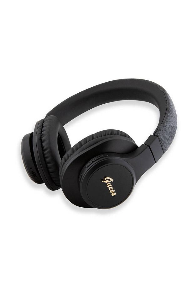 Kulak Üstü Bluetooth Kulaklık Guess Lisanslı PU 4G Desen Metal Logolu Tone On Tone V5.3 Siyah - 2