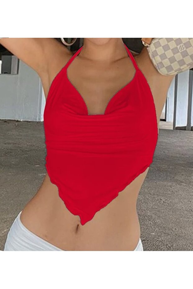 Backless Bustier with Halter Neck and Back