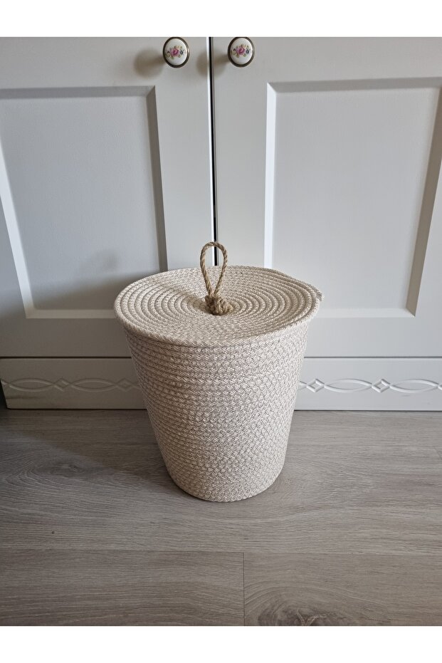 سلة تنظيم ديكورية بغطاء 25x20 سم