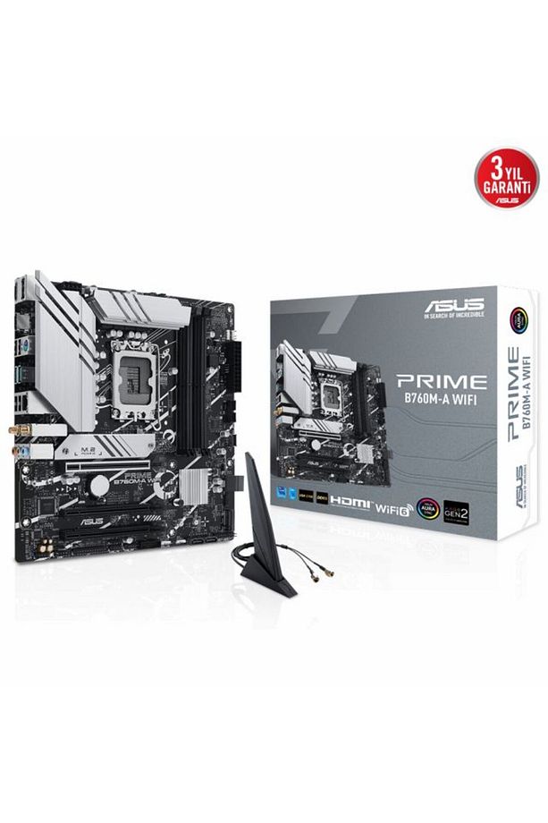 Mb Prıme B760M-A Wıfı Intell B760 Lga1700 Ddr5 7200 Hdmı Vga 2X M2 Usb3.2 Ax Wifi + Bt Aura Rgb - 2