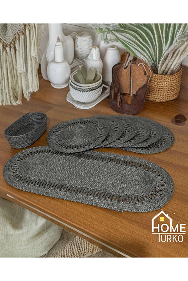 Jute, American Service, Dining Table Set, Presentation Set, Supla Runner Set, Set with Basket