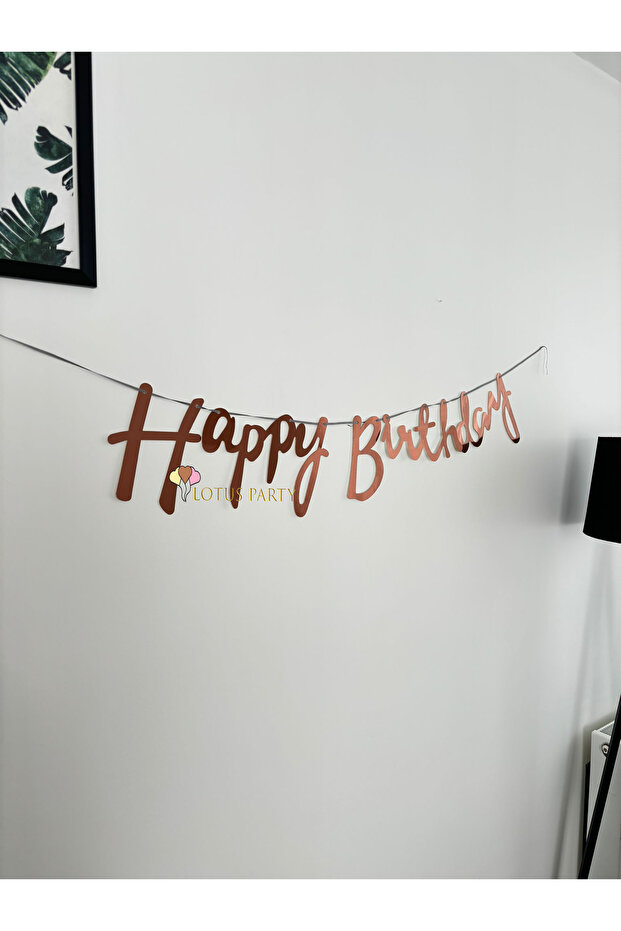Brown Happy Birthday Banner - Brown Birthday Text - Calligraphy Banner