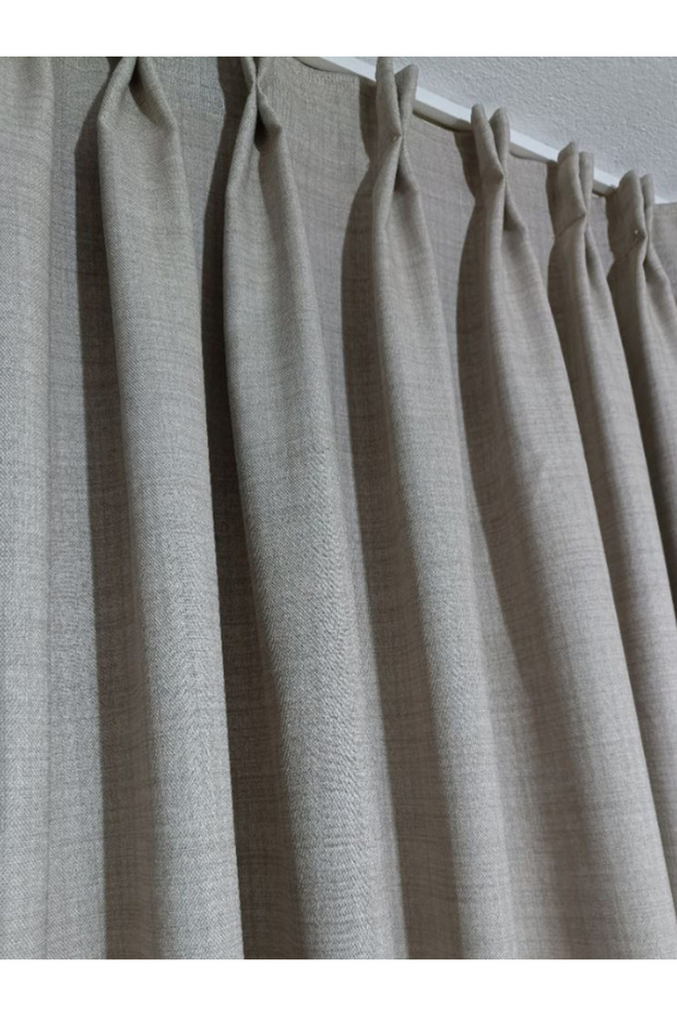 100% Blackout Linen Background Curtain 1x2.5 Pleated