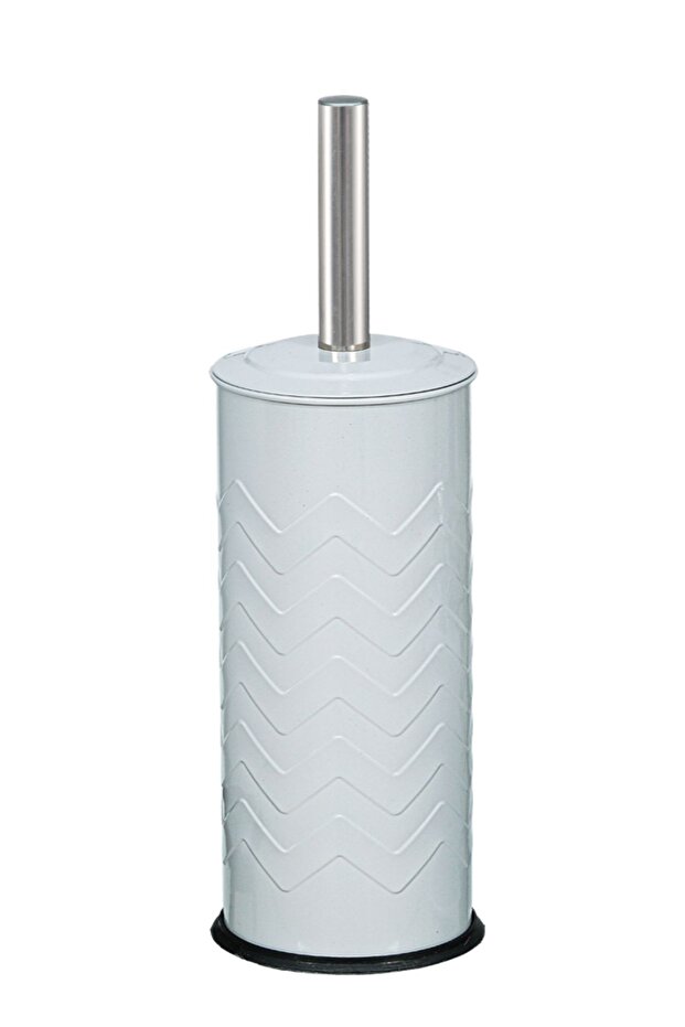 Zigzag Pattern Stainless Gray Toilet - Toilet Bowl Brush Set