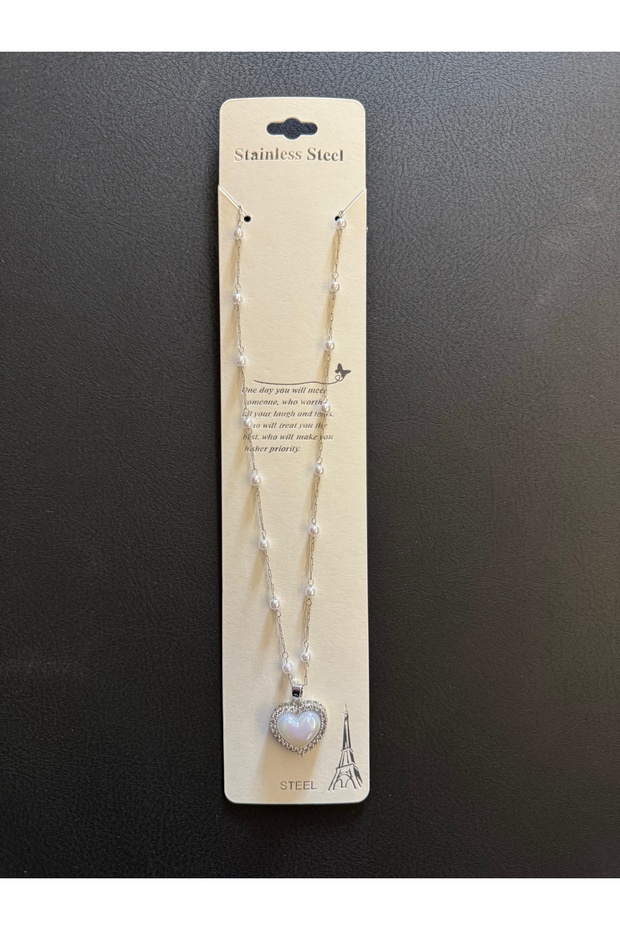 Stainless stell kalp çelik kolye