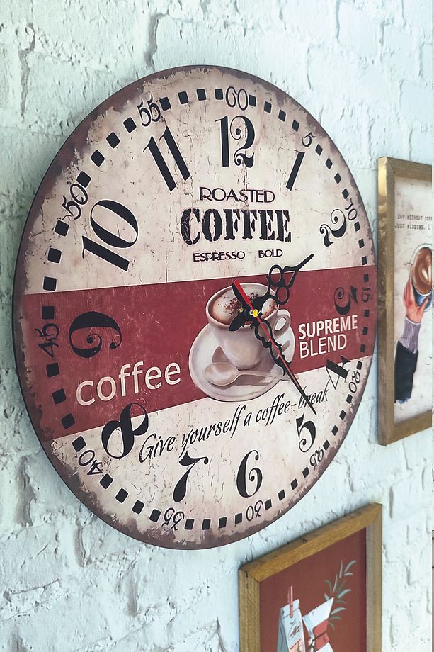 Uv Mutfak Duvar Saati. A Day Without Coffee. Just Kidding. Ahşap Çerçeveli Tablo - 3