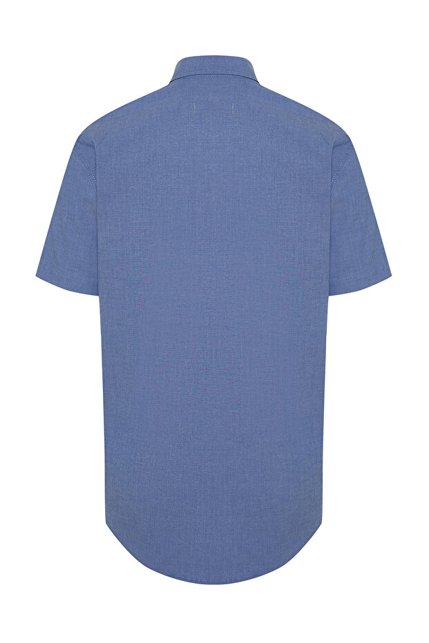 Lacivert Slim Fit Kısa Kollu Gömlek TMNSS24GO00065 - 7