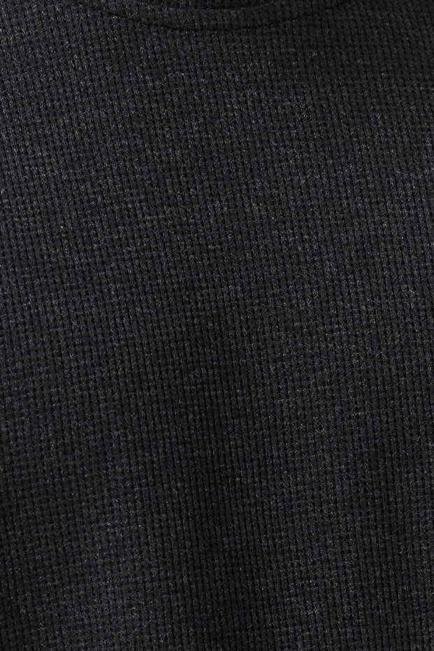 Basic Antrasit Oversize/Geniş Kesim Dokulu Waffle Kısa Kol T-Shirt TMNSS22TS00049 - 6