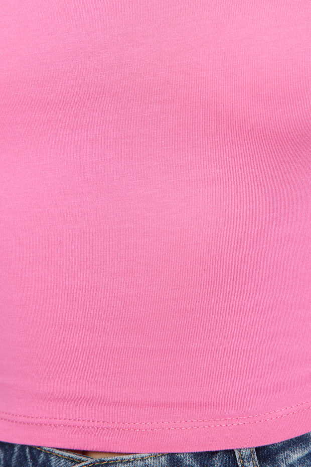 Pembe Sırt Dekolteli Crop Pamuklu Esnek Örme Bluz TWOSS23BZ00912 - 5