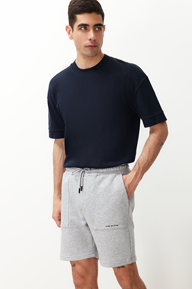 Regular/Normal Kesim Yazı Baskılı Şort&Bermuda TMNSS24SR00056 - 3