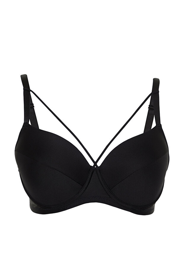 Fix fedésű póló melltartó fekete szegéllyel, nagy méretű melltartó TBBSS24CW00013 - 6