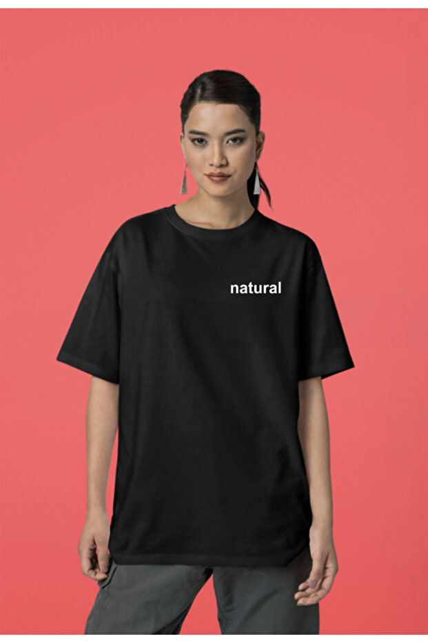 Cotton Oversize T-Shirt - Natural Printed