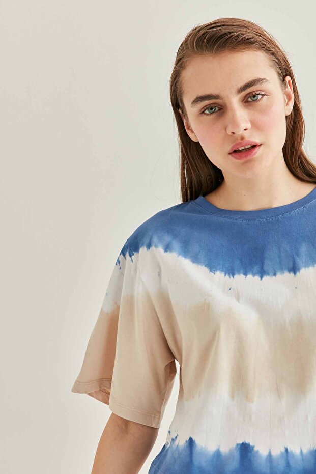 Πολύχρωμο μπλουζάκι Batik Dyeing Crop - 3