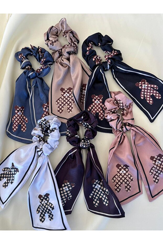 الأبيض تيدي بير نمط القوس مشبك مطاطي - 5