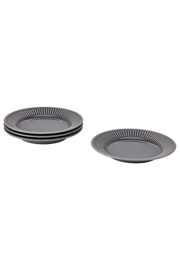 16 Parça STRIMMIG Yemek Takımı 4 Kişilik MeridyenDukkan Parlak Gri Renk Modern Set-Stoneware - 4