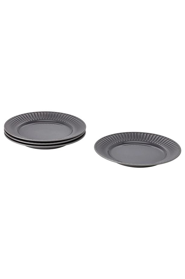 16 Parça STRIMMIG Yemek Takımı 4 Kişilik MeridyenDukkan Parlak Gri Renk Modern Set-Stoneware - 3