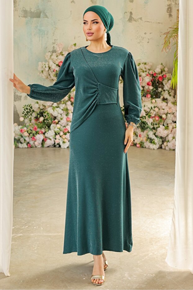 Danla Glittered Evening Dress 833 - Khaki