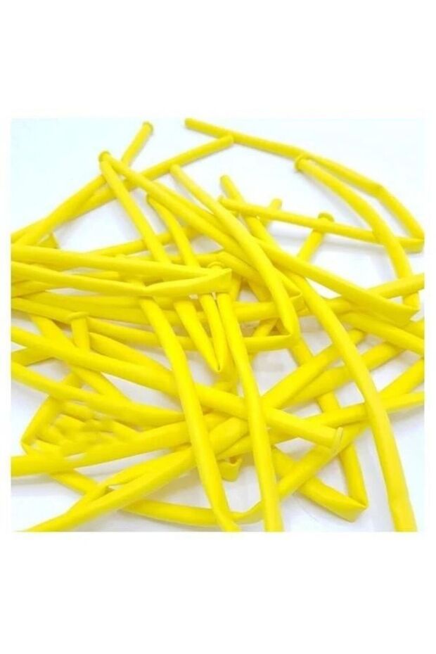 Yellow Color Sausage Balloon 12 Pieces