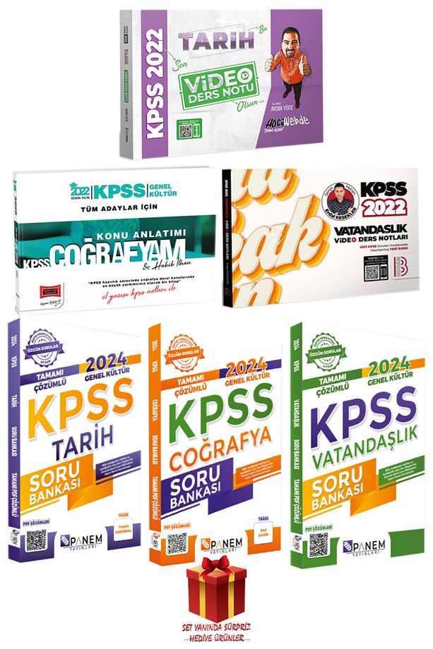 KPSS Hoca Webde Tarih+Coğrafya+Vatandaşlık Video Ders Notları+Panem Soru Bankası Seti+Hediye - 1