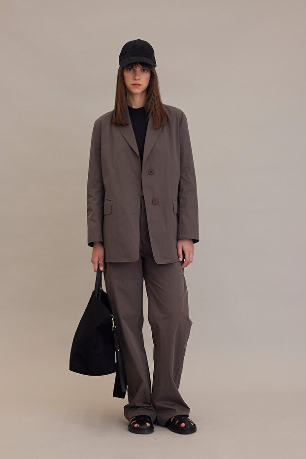 Kurtka marynarska taupe - luźny krój - 5