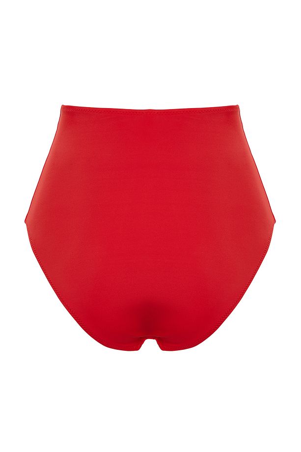 Kırmızı Premium Aksesuarlı Yüksek Bel Hipster Bikini Altı TBESS24BA00127 - 7