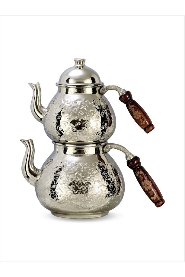 Damla Keski Nikelli Bakır Çaydanlık - 1